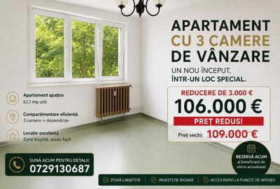 Apartament cu 3 camere semidecomandat în Drumul Taberei