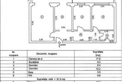 Apartament cu 3 camere decomandat în Viziru 3