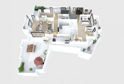 Penthouse cu terasa de 60mp, priveliste libera 360grade - 3