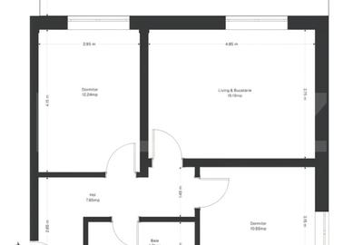Apartament cu 3 camere semidecomandat în Ghirodei