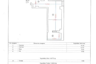 Apartament cu 2 camere decomandat, mobilat în Central