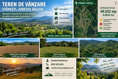 Portofoliu terenuri 49.652 mp – Stănești - Agricol + Intravilan + Forestier - 1