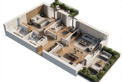Apartament cu 3 camere decomandat în Universitate