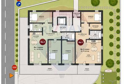Apartament cu 2 camere (terasa 23 mp) de vanzare - zona semicentrală - 10