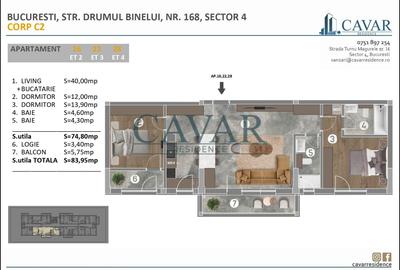 Apartament cu 3 camere decomandat, mobilat în Metalurgiei