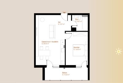 Apartament cu 2 camere 49.77mp plus 10mp terasa zona Vivo - 1