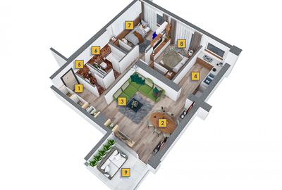 Apartament 3 camere premium | et 1 | Floreasca | Zona Pescariu | Bloc 2018 - 3