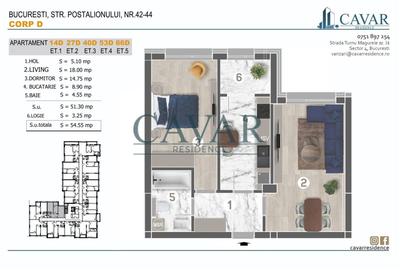 Apartament 2 Camere 55 mp Cavar Residence Discount 2000 Euro - 1