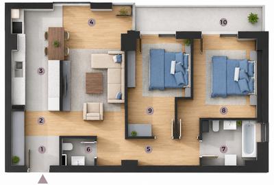 Apartament 3 Camere, bloc C1, Zona Tatarasi-Venetia, la Millennium - 3