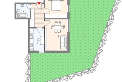Apartament decomandat cu gradina de 115mp, 53mp, 2 camere, Frunzisului - 2