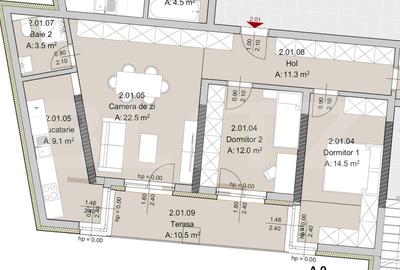 Apartament 3 camere, 2 bai, 80 mp, constructie noua, zona The Office - 1