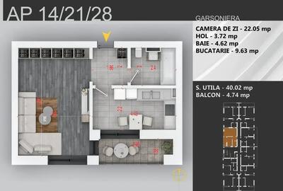 Garsonieră decomandată în Theodor Pallady