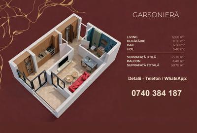 Garsonieră decomandată în Sud