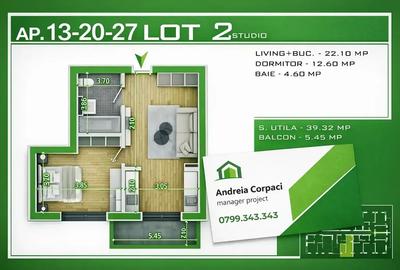 Apartament cu 2 camere semidecomandat în Theodor Pallady
