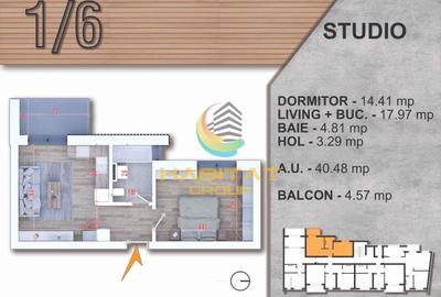Piata Alba Iulia 2 camere STUDIO 45 mp bloc tip BOUTIQUE - 2