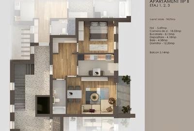 Apartament 2 camere 53 mp + balcon 5 mp Tractorul / Coresi - 4