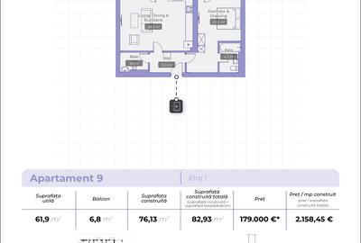 Apartament 2 Camere 72MP Arqa Jolie Village Pipera - 8