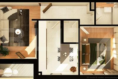 Apartament cu 2 camere decomandat în Între Lacuri