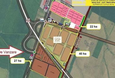 Parcele Teren industrial hale Arad sud, DN69, A1, Centura Sud-Est, PUZ - 1
