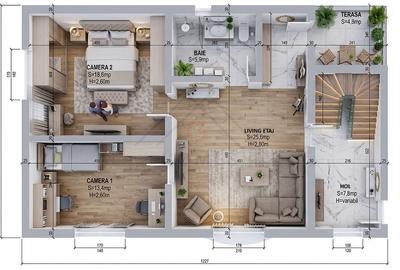 CASA INDIVIDUALA cu garaj LA PRET DE APARTAMENT. Plata esalonata. - 21