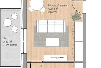Apartament 2 camere ,etaj 1,proiect nou - 3