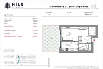 Garsoniera  / Hils Titanium Faza 2 / 10 minute Metrou / Comision 0% - 7
