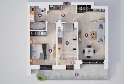 Apartament cu 2 camere decomandat în Exterior Vest