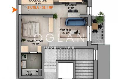Garsoniera noua, 36,1 mp utili, bloc cu lift,  Calea Surii Mici  0% comision - 2