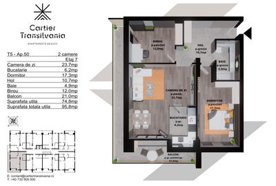 CARTIER TRANSILVANIA APARTAMENT 2 CAM INCALZIRE PARDOSEALA,PANOURI FOTOVOLTAICE
