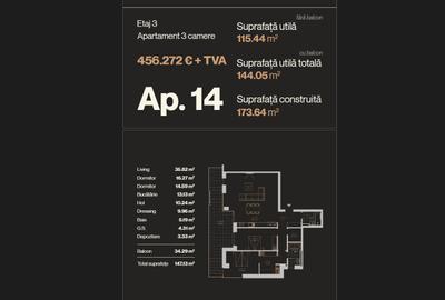 Iancu Nicolae | Apartament 3 Camere 144 mp | Imobil Boutique |Predare Septembrie - 6