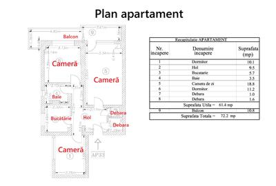Apartament 3 camere - Domenii, renovat complet, nemobilat, luminos, balcon mare - 15