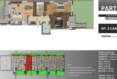 Apartament 3 camere, mobilat, CURTE, loc parcare subteran - Metrou Berceni - 16
