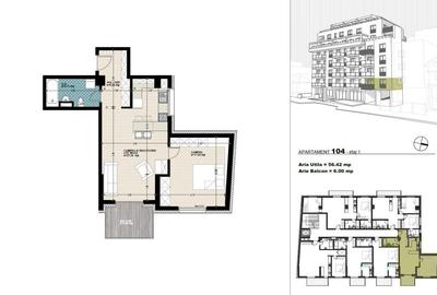 Apartament 2 cameră, 57 mp, balcon, ansamblu exclusivist, zona Dorobanților - 1