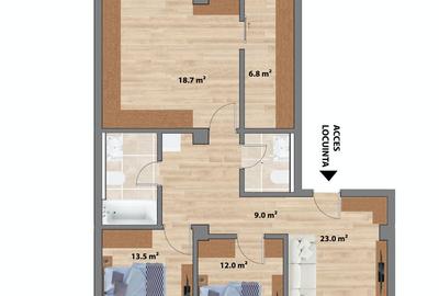 Finalizat/Intabulat - Sun Residence-Ap 4 camere-96 Mp - Grădină 43 Mp - 2