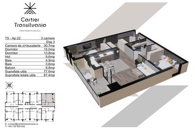 TRANSILVANIA RESIDENCE-CARTIER TRANSILVANIA, APARTAMENT  3 CAMERE - 19