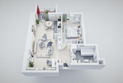 Apartament cu 2 camere decomandat în Tipografilor