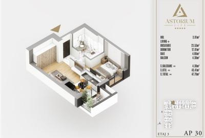 AP. 2CAM. CU LIVING OPEN-SPACE / ETAJ 3,BLOC FINALIZAT. ASTORIUM! - 4