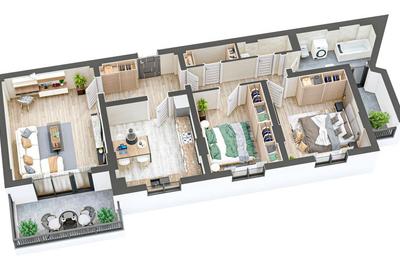 Apartament 3 camere decomandate 82mp + 12mp balcon zona Ciresica - 7