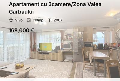 Apartament cu 3 camere semidecomandat, mobilat în Florești