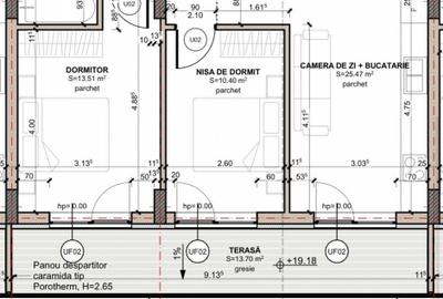 PF. 3 camere, 60 mp ut, terasa, NOU, CF, Eroilor - 13