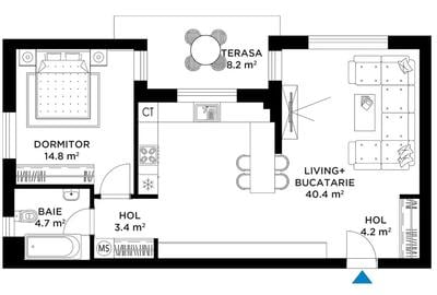 Apartament 2 camere | Complex premium | Bucureștii Noi – Străulești | Vedere lac - 3