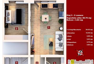 Apartament 2 camere nou nelocuit Subcetate Residence - 8