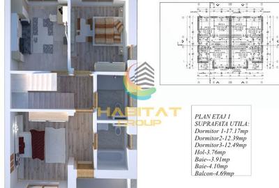 Vila tip duplex- 6 camere- teren 200mp- Miraslau - 6