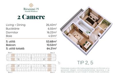 Ansamblu nou - Apartament 2 camere - Direct dezvoltator - 20