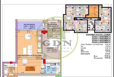 Apartament, semidecomandat, 65.80mp, cartier Cornitoiu, zona Liceul Bibescu - 1