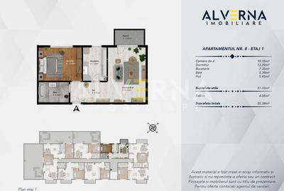 COMISION 0% Apartament 2 camere | 51.33mp + balcon | *parcare | Baciu