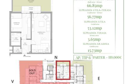 APARTAMENTE 2 CAMERE LANGA PADUREA BANEASA CU TERASA SI GRADINA - 8