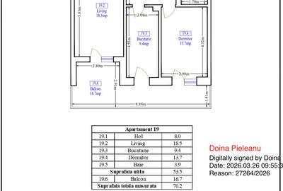 Apartament 2 camere,cf.1,centrala proprie,mutare imediata,Promenada Lacul Morii - 19