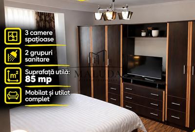 Apartament cu 3 camere decomandat, mobilat în Ultracentral