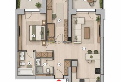 3 camere, Ansamblu rezidential, Toate facilitatile, Vedere lac - 8